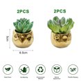 thumbnail image 2 of 4 Uds mini suculentas de simulación chapadas en oro flores bonsái decoración interior adornos plantas artificiales en macetas, 2 of 5