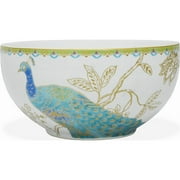 222 Fifth Peacock Garden 16-Pc Porcelain Dinnerware Set, Blue/Gold/White