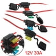 thumbnail image 3 of 5 Set Inline Standard Blade Fuse Holder Splash Proof DC 12V 30A 14AWG Fuses, 3 of 10