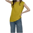 thumbnail image 1 of Timegard Hauts d'Été pour Femmes Manches Courtes Col Rond Tee-Shirts Athlétiques Décontractés Amples Couleur Unie, 1 of 2