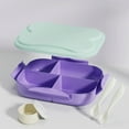 thumbnail image 3 of 4 Compartment Bento Lunch Box with Spoon Fork Sauce Containers, Portable Meal Container for Campus Work Travel Meal Storage, 3 of 6