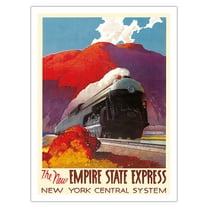 The New Empire State Express - Hudson River Valley - New York Central System - Vintage Railroad Travel Poster by Leslie Darrell Ragan c.1941 - Fine Art Matte Paper Print (Unframed) 24x32in