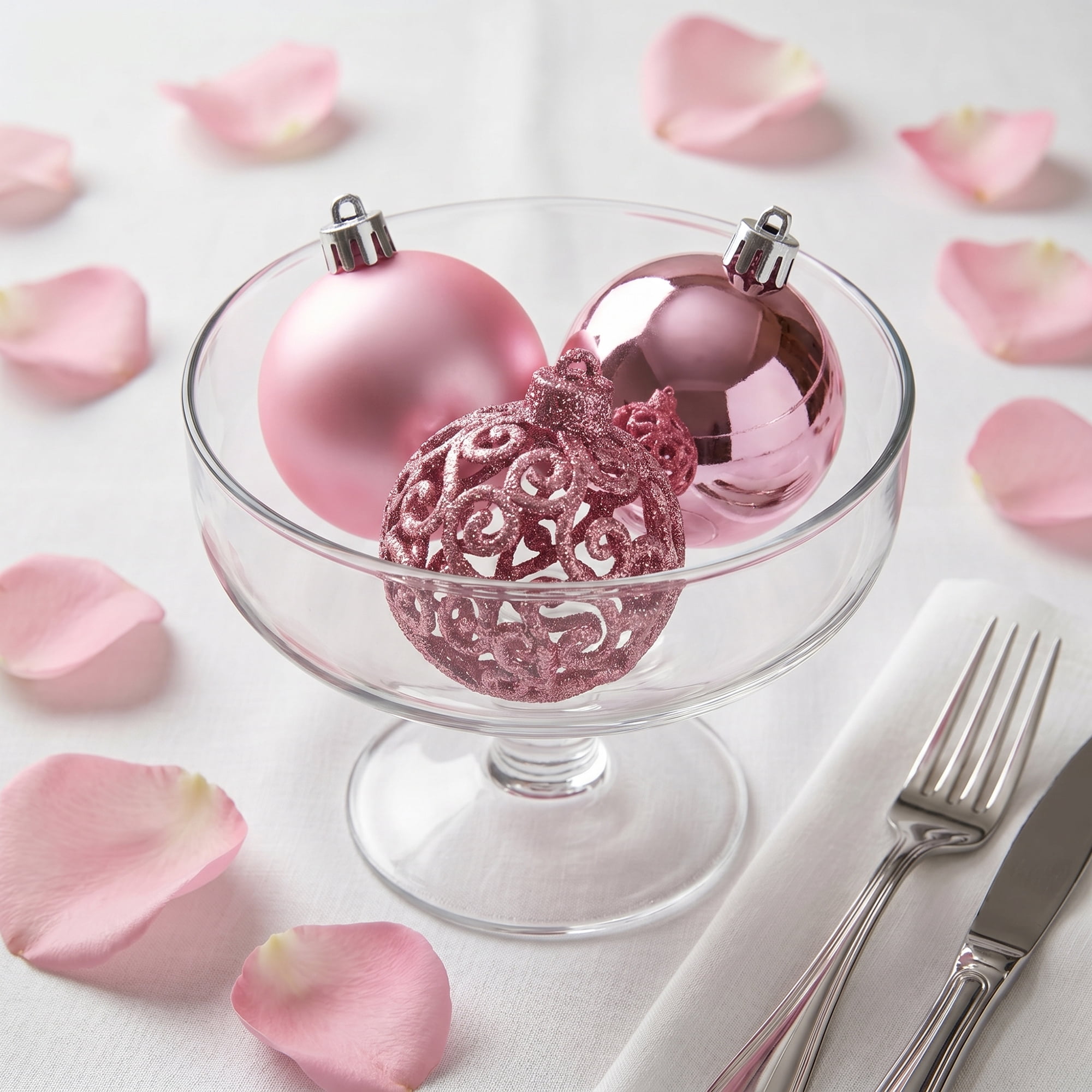 Unique Bargains 6 Pack Electroplated Sphere Orbs Decorative Christmas Ornaments Pink 2.4"