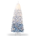 thumbnail image 2 of Danolapsi 6FT Prelit Artificial Christmas Tree Pencil wth 230 Warm White Lights,Snow Flocked LED Xmas Tree with 320 Branch Tips, Hand Gloves, Foldable Stand & Kraft Paper Included,4.5/6/7.5/9FT, 2 of 10