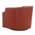 thumbnail image 5 of Comfort Pointe Caramel Top Grain Leather Swivel Glider Barrel Chair, 5 of 10