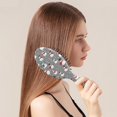 thumbnail image 2 of Gray Christmas Snowman Pattern Hair Brush,Girls Detangling Hair Brush,Glide Through Tangles with Ease for Wet & Dry Hair,8.8"X2.8", 2 of 7