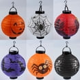 thumbnail image 2 of 1 linterna de papel decorativa de 20 cm para Halloween, con estampado de calabaza, fantasma, araña, murciélago, linterna colgante, accesorios de decoración divertidos para niños de Halloween, 2 of 5