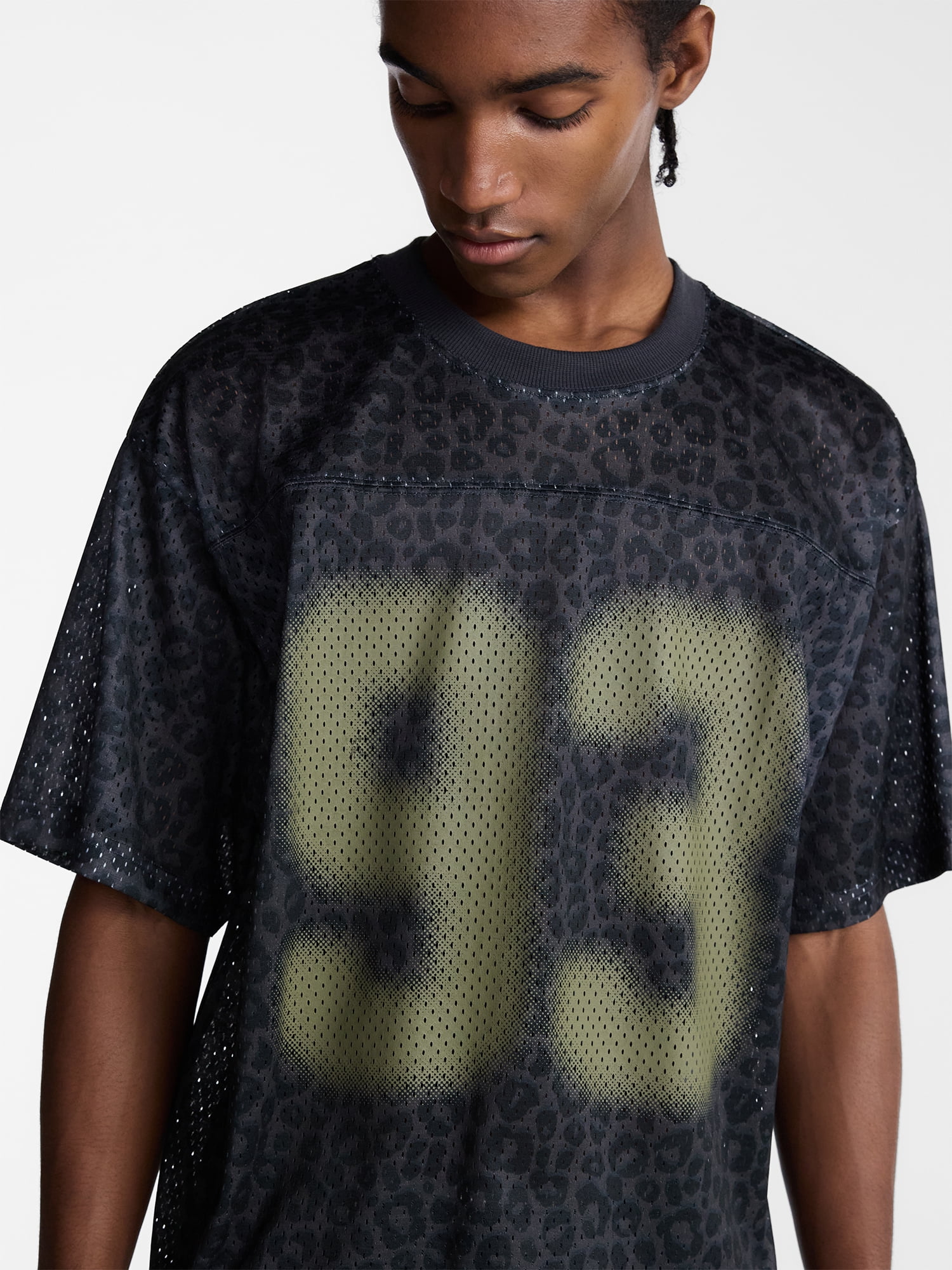 No Boundaries Graphic Boxy Fit Mesh Jersey Style Shirt, Men's XS-5XL