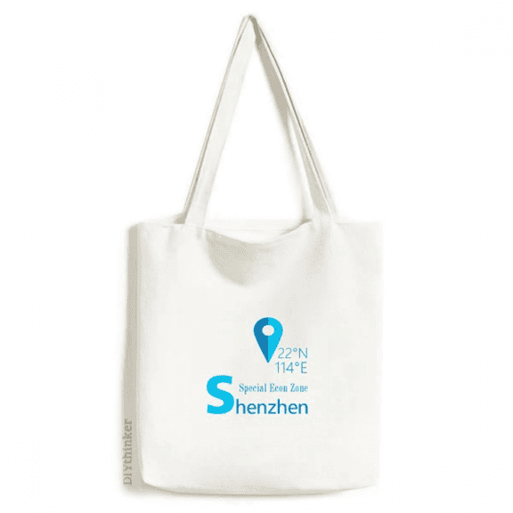 Shenzhen Geography Coordinates Travel Tote Canvas Bag Shopping Satchel Casual Handbag