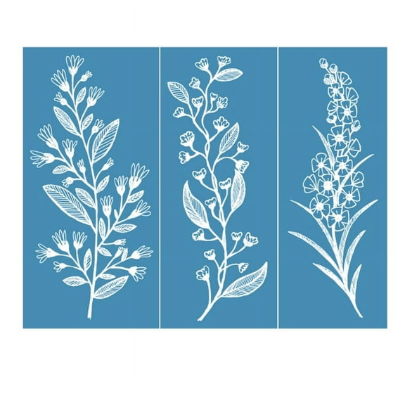 Shinycome Leaf Flower Self-Adhesive Silk Screen Printing Stencil Reusable Sign Stencils for Painting on Wood DIY Decoration