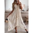thumbnail image 1 of Robe longue en dentelle de style européen et américain, robe de Rhà grande épissure, document solide, nouveau, été, 2024, 1 of 9