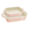 thumbnail image 1 of STAUB Ceramique Rectangular Baking Dish Set Macaron Light Pink 2 Piece, 1 of 8