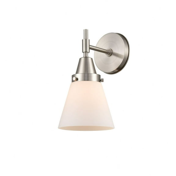 447-1W-SN-G61-Innovations Lighting-Cone - 1 Light Wall Sconce-11 Inches Tall and 6.25 Inches Wide-Satin Nickel Finish-Matte White Glass Color