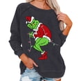 thumbnail image 1 of Chandail de Noël Abordable Corashan Chandail de Noël Laid Drôle Blouses à Manches Longues pour Femmes Décontracté Col Rond Chemise Blouse Imprimée Hauts Coupe Ample Automne Gris, TG, 1 of 4