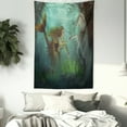 thumbnail image 3 of Mermaid Tapestry, Mermaid Meets Seahorse Underwater World Fantasy Magical Fairytale Design, Wall Hanging for Bedroom Living Room Dorm Decor, 40W X 60L Inches, Aqua Green Amber, by Ambesonne, 3 of 5