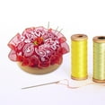 thumbnail image 1 of Proyectos de artesanía de acolchado a base de madera, herramienta de artesanía DIY, soportes para agujas de coser, artesanías de costura, suministros Rojo Soledad Alfiletero, 1 of 10