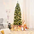 thumbnail image 2 of Patiojoy 7FT Pre-lit Hinged Artificial Pencil Fir Christmas Tree with UL-listed Lights, 2 of 10
