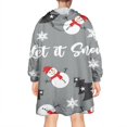 thumbnail image 2 of Wearable Oversized Blanket,Gray Christmas Snowman Pattern Wearable Blanket Hoodie for Adults,Cozy Hooded Blankets with Super Pockets,Super Warm Fuzzy Pullover for Women & Men, 2 of 6