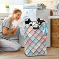 thumbnail image 5 of Yayeee Freestanding Laundry Hamper with Handle Collapsible Large Storage Basket for Clothes, Red Art Pattern, 5 of 7