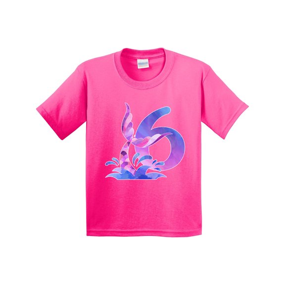 Inktastic 6th Birthday Mermaid Tail Youth T-Shirt