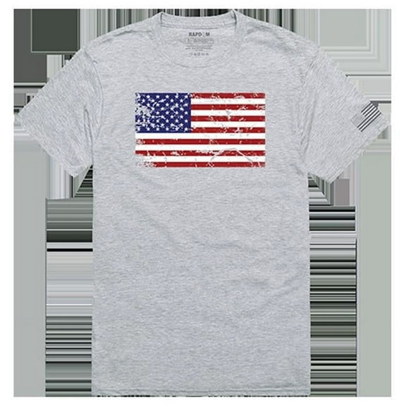 US Flag 2 Tactical Graphic T-shirt, Heather Grey - Extra Large