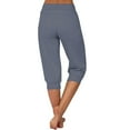 thumbnail image 6 of Frostluinai Womens Capris Yoga Pants Casual Cropped Joggers Drawstring Waist Running Sweatpants Solid Button Capris with Pocket Activewear for Women, 6 of 6