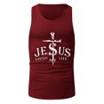thumbnail image 4 of iOPQO tank tops men Male Summer Cross Printed Tank Tops I Shaped Round Neck Sleeveless Vest Blouse mens tank top + XXL, 4 of 5