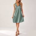 thumbnail image 4 of Ayolanni Nightgowns for Women Solid Comfy Flowy Sleeveless Night Shirts Home Dress Green Lightweight Sleepwear L, 4 of 5