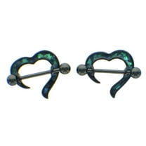 Body Accentz Nipple Ring Bars Open Heart Jewelry Pair 14g