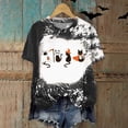thumbnail image 2 of Mnuaqn Womens Bleached Sublimation Blanks Shirts Leopard Graphic Tees Tops Short Sleeve Polyester Tshirts Cute Items Clothes Black,Size S, 2 of 5