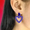 thumbnail image 4 of HMPEAIIY New 9 Color Fashion Earrings Earrings Fashion Acrylic Hollow Earrings Earrings For Women 80s Jewelry Big Earrings Neon Earrings Heart Stud Earrings for Women Earrings Women Set Valentine's, 4 of 6