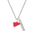 thumbnail image 1 of Delight Jewelry Acrylic 3/4" Red Megaphone Silvertone Forever Bar Charm Necklace, 23", 1 of 4