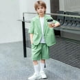 thumbnail image 2 of RMGVDSD Little Boys Formal Short Set Boy's Casual Suit Set Summer Short Sleeved Suit Jacket And Shorts For Show Performance Party Outfits 7-8 Years, 2 of 9