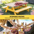 thumbnail image 6 of Valentine's Day Table Cloths for 8 Foot Rectangle Tables, Romantic Love Truck Roses Plaid Beige Patio Waterproof Elastic Fitted Tablecloths, Washable Rectangular Table Cover for Camping, 6 of 8