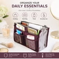 thumbnail image 7 of 1-Pack Purse Organizer Insert with Zipper Handles, 13-Pocket Multi-Compartment Handbag Tote Liner, Compact Travel Bag-in-Bag for Women Wine TIKA, 7 of 7