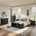 thumbnail image 4 of Farmhouse 6 Drawers Dresser Chests for Bedroom, Tall Retro Black 6 Chest of Drawers, Wood Dressers Organizer for Closet, Modern Storage Organizer Cabinet for Bedroom,Living Room,Hallway & Entryway, 4 of 13