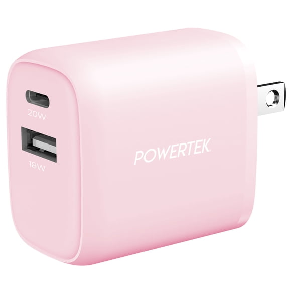 Liquipel Powertek Pastel Dual USB-A / USB-C Wall Charger - Light Pink