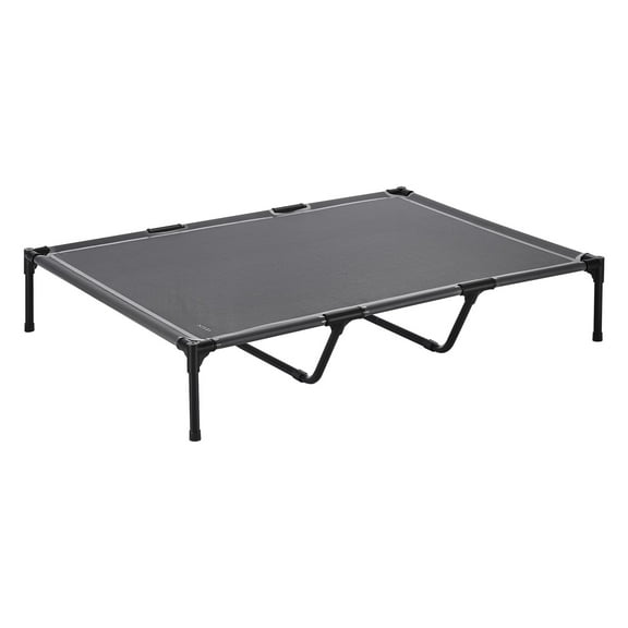 KFFKFF Elevated Dog Bed, Portable 45" X 36" Pet Bed with Sturdy Steel Frame and Breathable Mesh, 138lbs Capacity, for Indoor & Outdoor Use, Gray