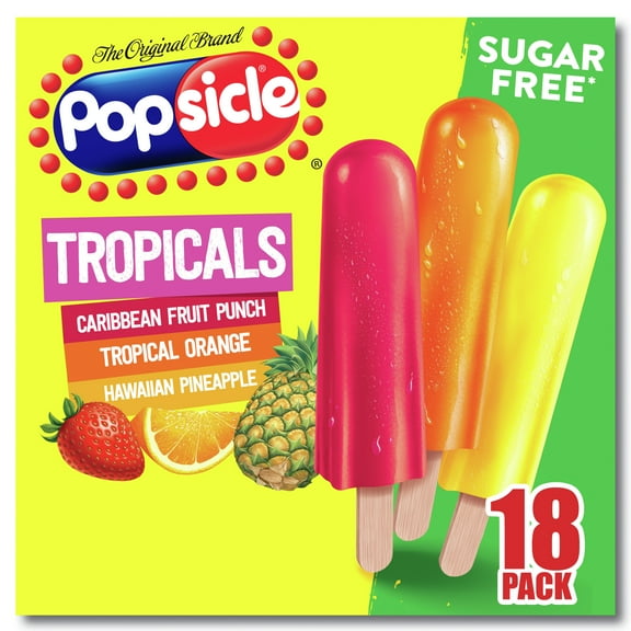 Popsicle Tropicals Sugar Free Ice Pops, 18 Count