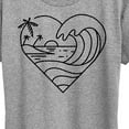 thumbnail image 3 of Instant Message - Heart Ocean Line Art - Women's Short Sleeve Graphic T-Shirt, 3 of 6