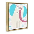 thumbnail image 2 of Stupell Industries Contemporary Electric Blue Elephant Gold Floating Frame Canvas Art, 18 x 18, by Carla Daly, 2 of 8