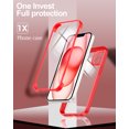 thumbnail image 2 of Casetego for iPhone 13 Pro Case,[Non-Yellowing] Transparent 360° Full Body Rugged Slim Shockproof Bumper with Built-in Screen Protector Case for iPhone 13 Pro 6.1 inch,Red, 2 of 7