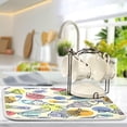 thumbnail image 5 of FREEAMG Cute Colorful Fishes Dish Drying Mats for Kitchen Counter, Heat-Resistant Dishes Drying Pad, Ultra Absorbent Drying Mat for Coffee Machine Sink Rack 18x24 Inch, 5 of 7