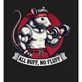 thumbnail image 2 of Gym Rat All Buff No Fluff Adult Black Crew Neck Long Sleeve Tee-Medium, 2 of 6