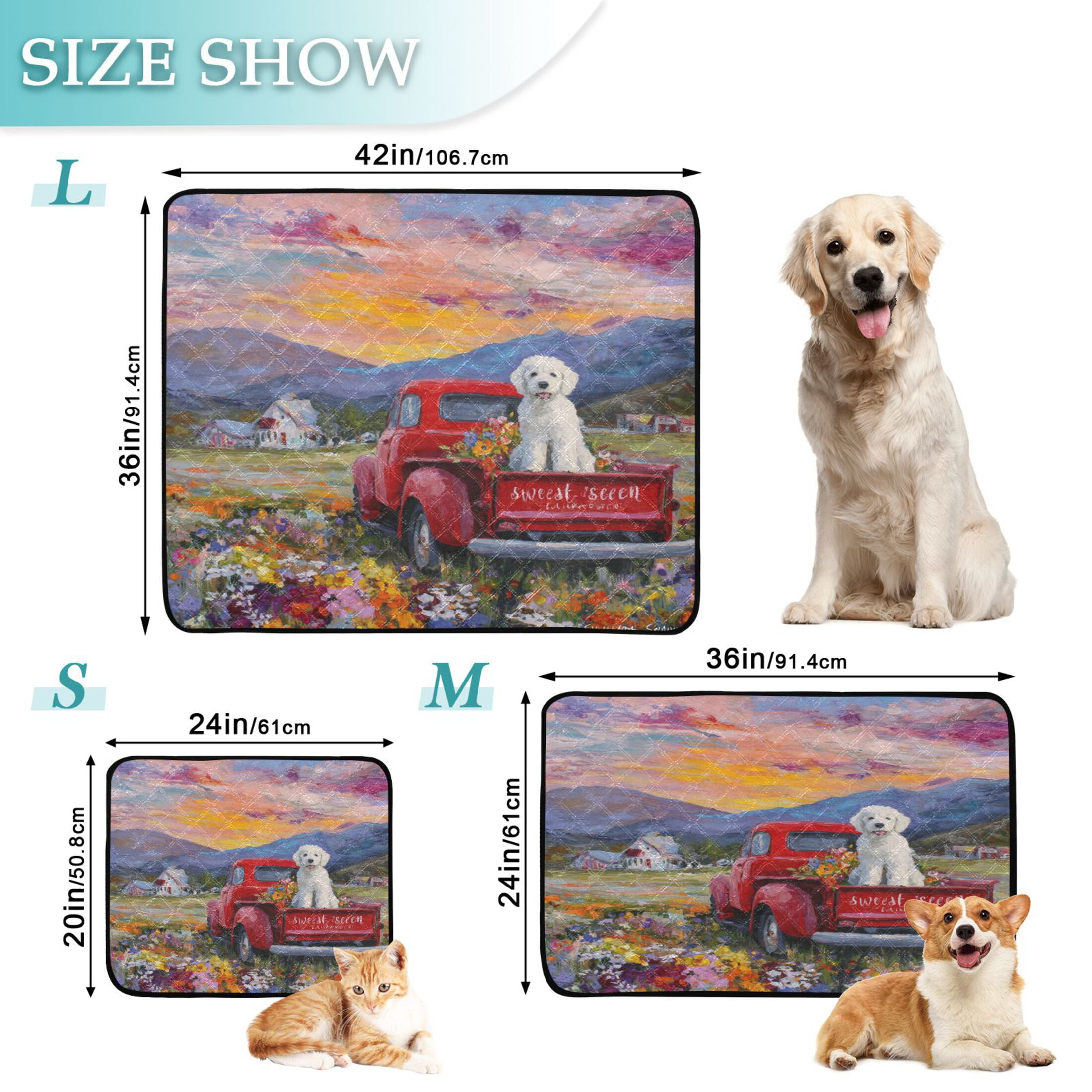 Qxltty Farm Dog Cat litter Pads Pet Set of 3 Diaper Mats Center Anti-leakage Layer Absorbent Soft and Comfortable