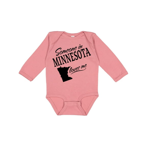 Inktastic Someone in Minnesota Loves Me Boys or Girls Long Sleeve Baby Bodysuit
