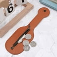 thumbnail image 6 of Portable Retro Solid Color Key Holder Case Guitar Shaped Money Storage Bag Leather Racket Men Coin Purse Korean Style Wallets Card Bag CAMEL, 6 of 8
