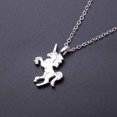 thumbnail image 3 of Collar elegante y sencillo con forma de unicornio para mujer (plata), 3 of 7