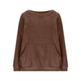 thumbnail image 4 of Annhoo Women's Fuzzy Sweaters Winter Fleece Warm Tees Crewneck Long Sleeve Pullovers Comfy Soft Lounge Shirts, 4 of 8