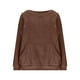 thumbnail image 4 of HongQid Women's Long Sleeves Crew Neck Fleece Pullover Sweatshirts with Pocket, 4 of 9